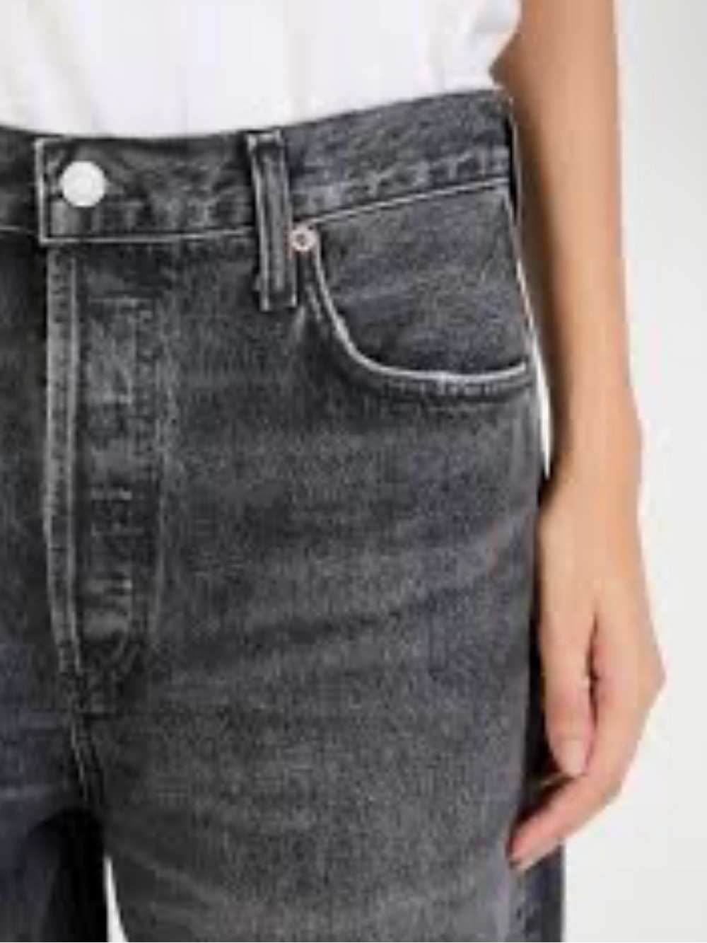 Re/Done High-Rise Washed Black-Gray Jeans
